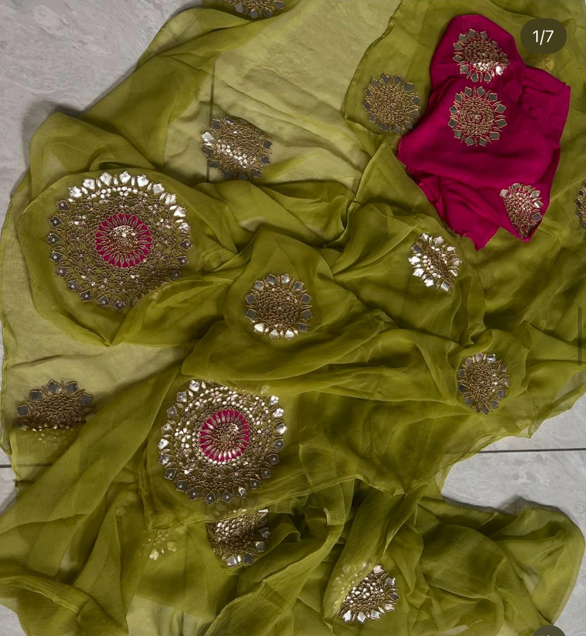 Noor Zardosi Buta Saree