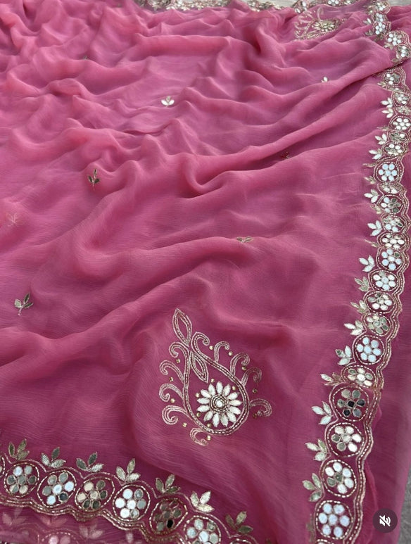 Naina Zari Aari Chiffon Saree