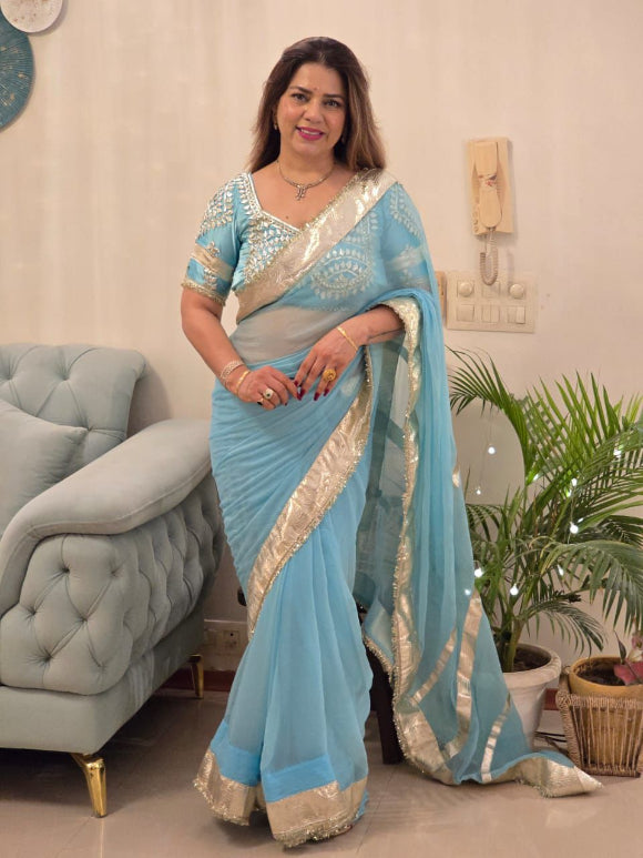 Ruhaniyat Gotta Chiffon Saree
