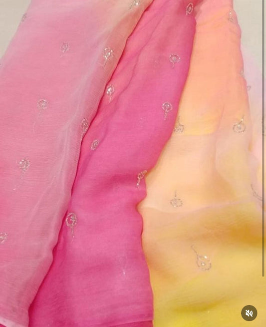Bindiya Cutdana Chiffon Saree