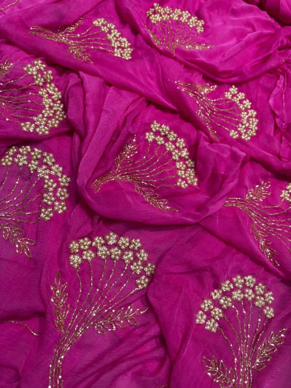 Phoolkari Cutdana Saree
