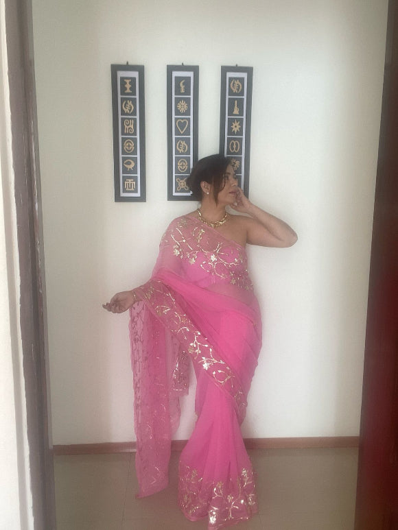 Purva Gotta Chiffon Saree