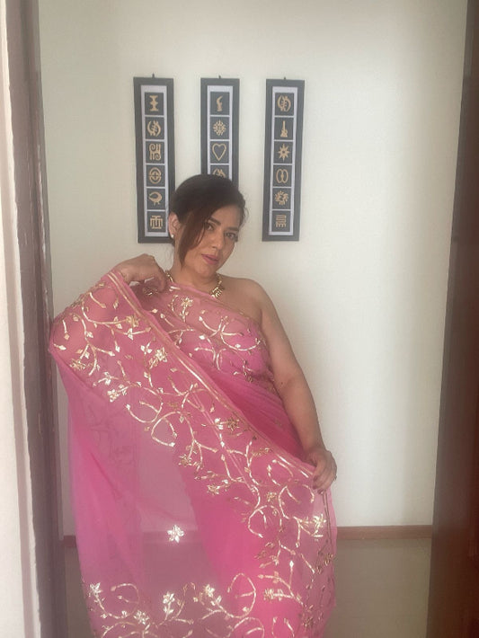 Purva Gotta Chiffon Saree
