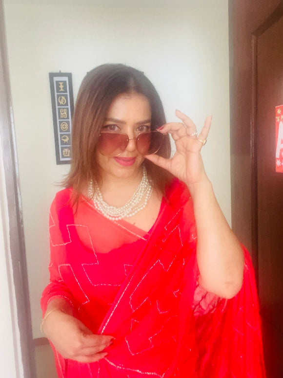 Gulaal Cut Dana Pure Chiffon Saree