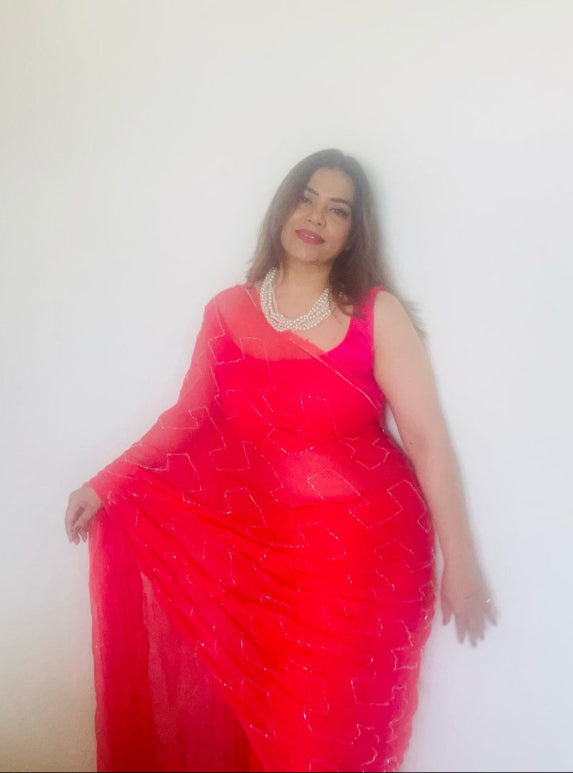 Gulaal Cut Dana Pure Chiffon Saree