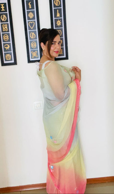 Colorpop Pure Chiffon Saree