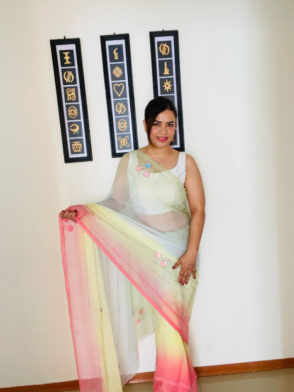 Colorpop Pure Chiffon Saree