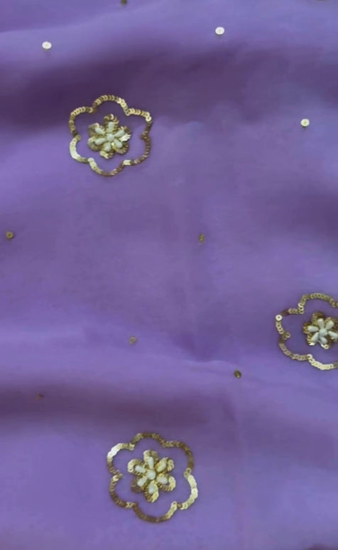 Phool Sequins Pure Chiffon Saree