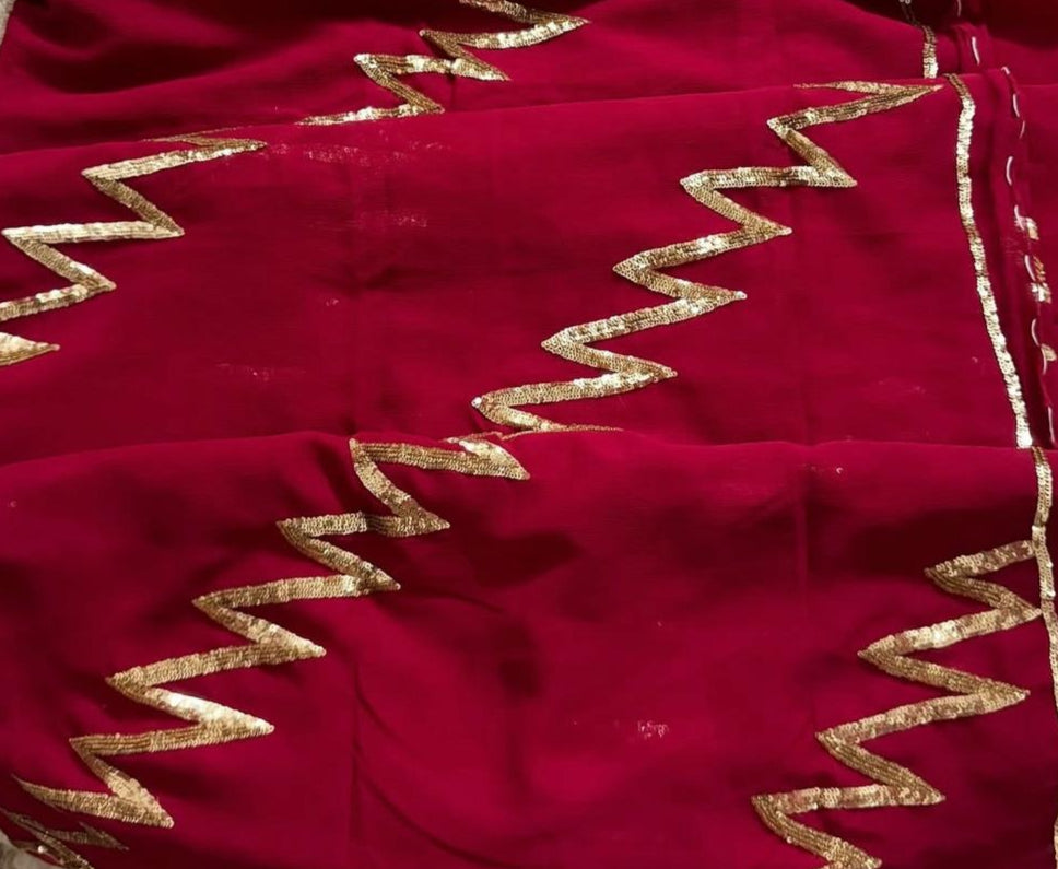 Vedika Sequin Chiffon Saree