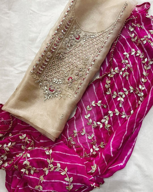 Guldari Organza Handwork Suit