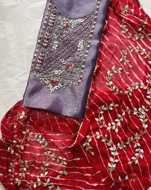 Guldari Organza Handwork Suit