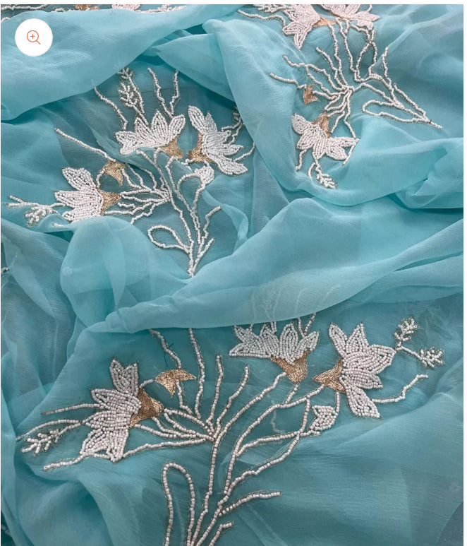 Sparrow Pearl Chiffon Saree