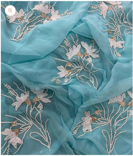 Sparrow Pearl Chiffon Saree