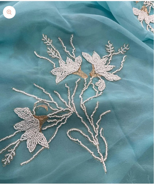 Sparrow Pearl Chiffon Saree