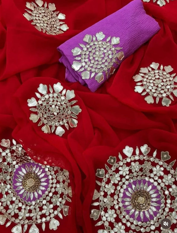 Noor Zardosi Buta Saree