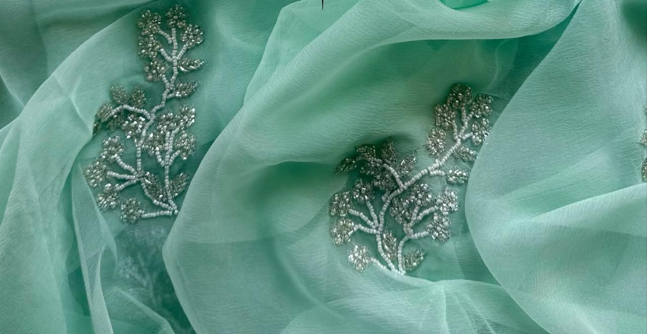 Daisy Pearl Pure Chiffon Saree