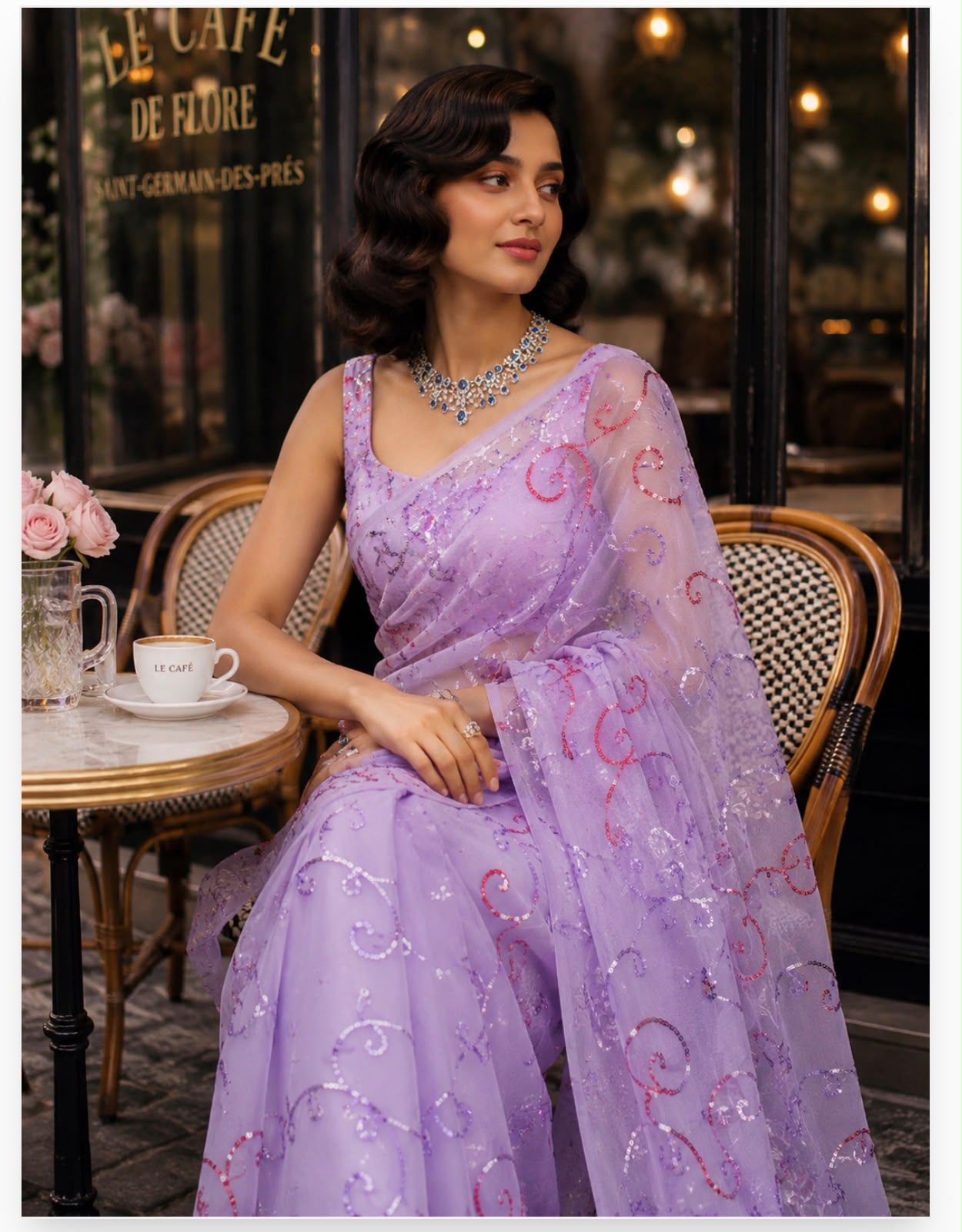 Sepal Sequin Zaal Saree