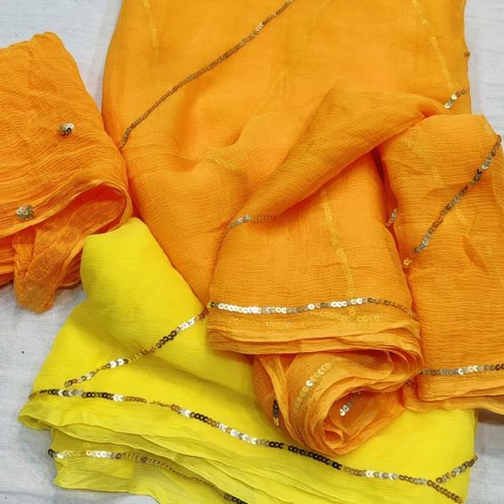 Meera Sequins Chiffon Saree