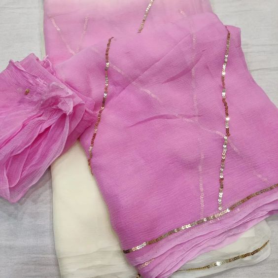 Meera Sequins Chiffon Saree