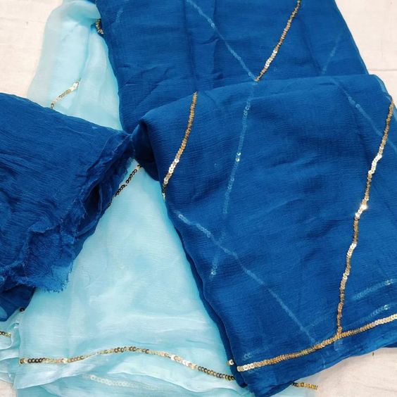 Meera Sequins Chiffon Saree