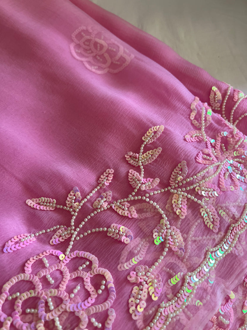 Fiza Sequins Chiffon Saree