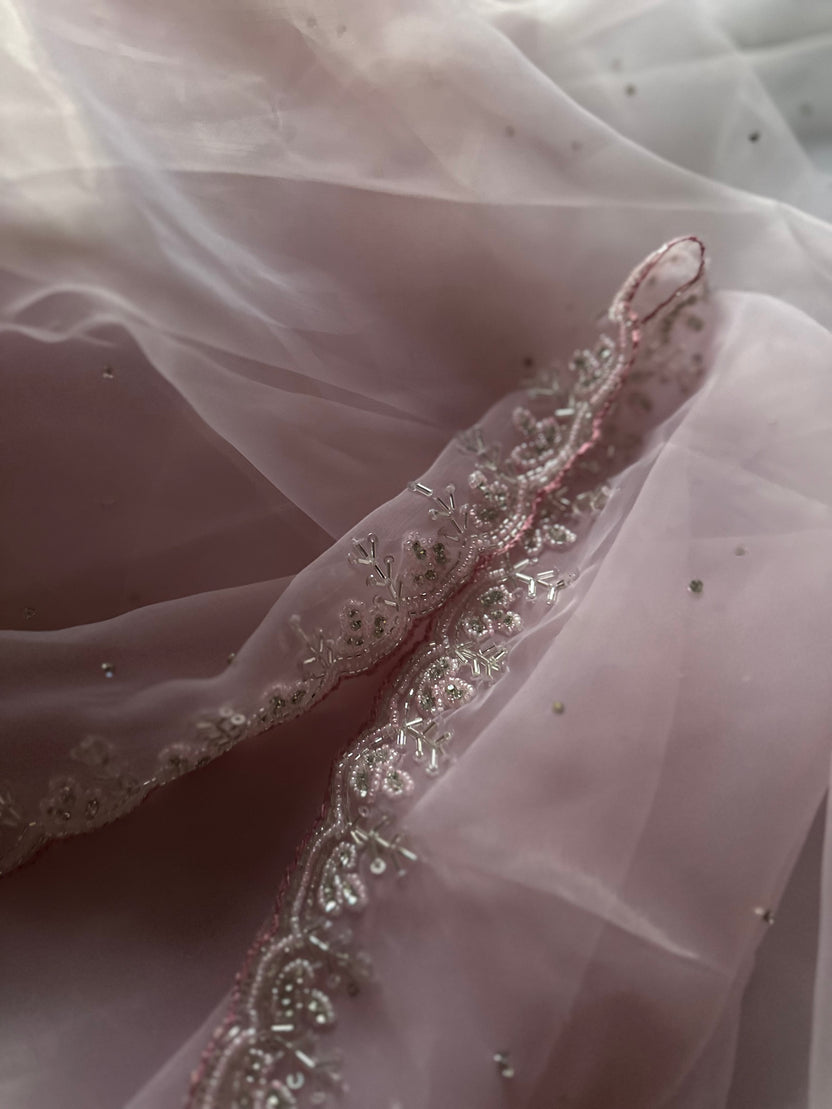 Pink Jhumki Cutdana Saree