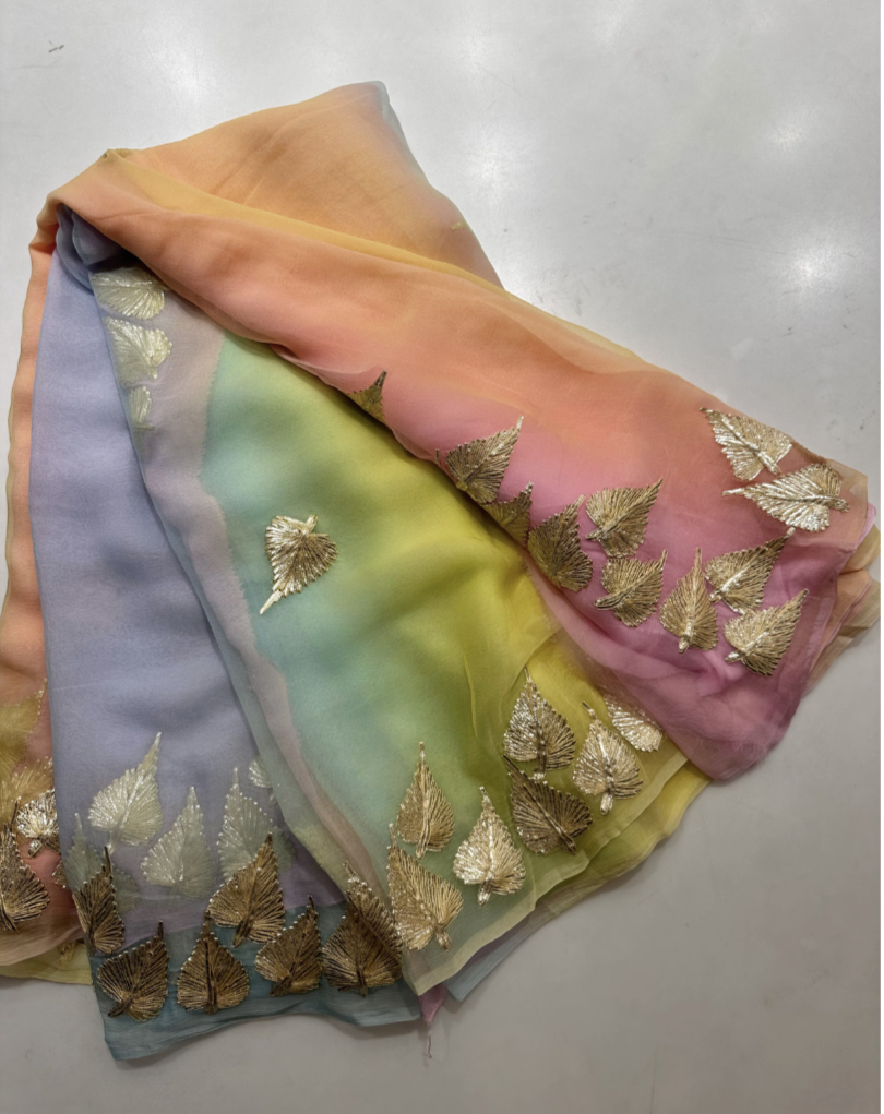 Rainbow Gotta Chiffon Saree