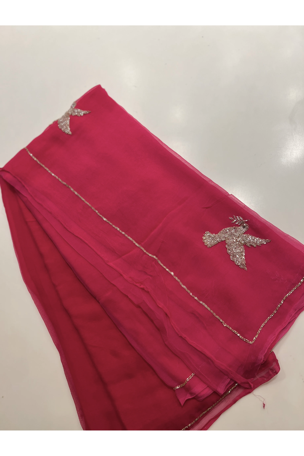 Humming Bird Cutdana Chiffon Saree