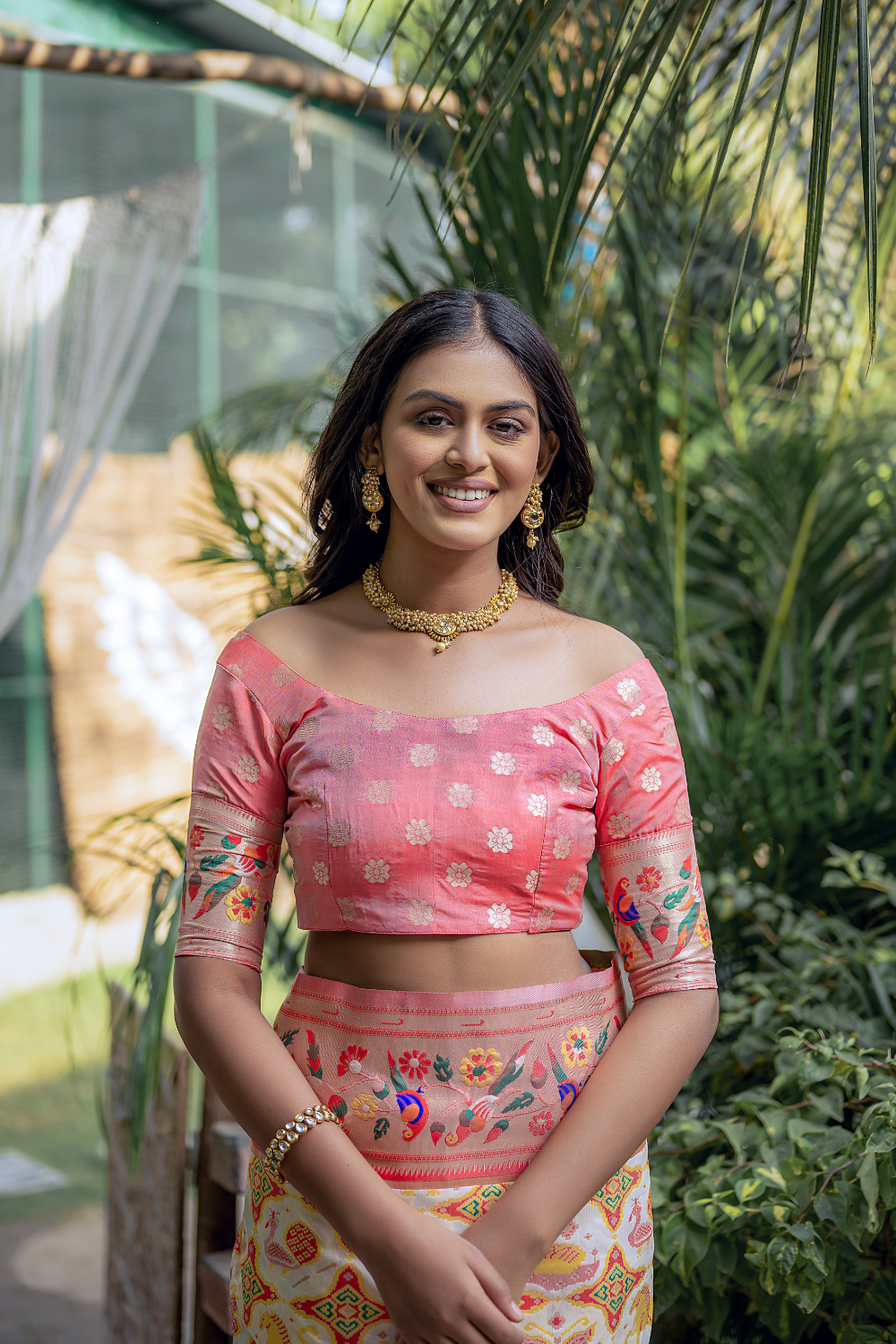 Cream Paithani