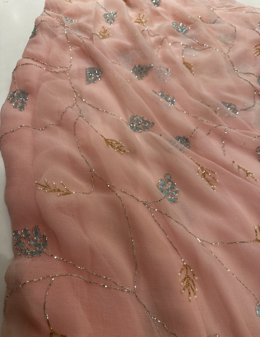 Juhi Beads Zaal Chiffon Saree