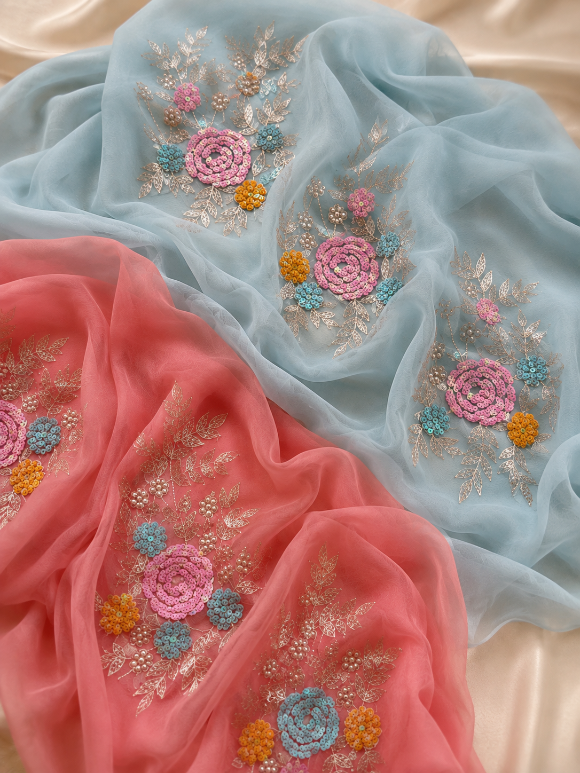 Pastel Rose Chiffon Saree