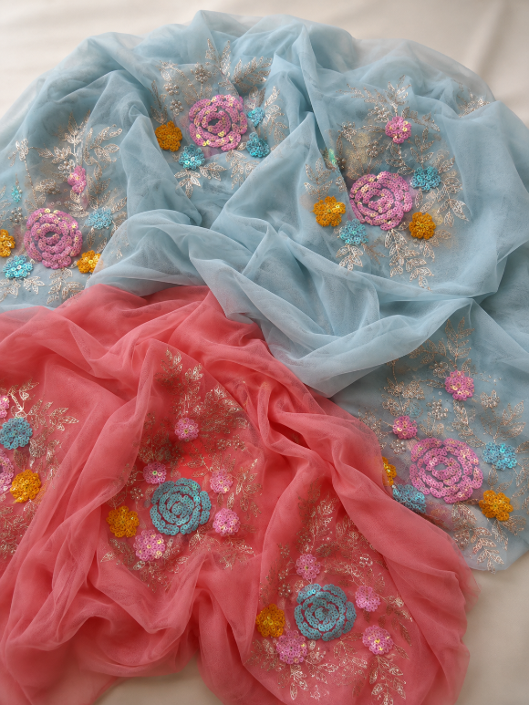 Pastel Rose Chiffon Saree