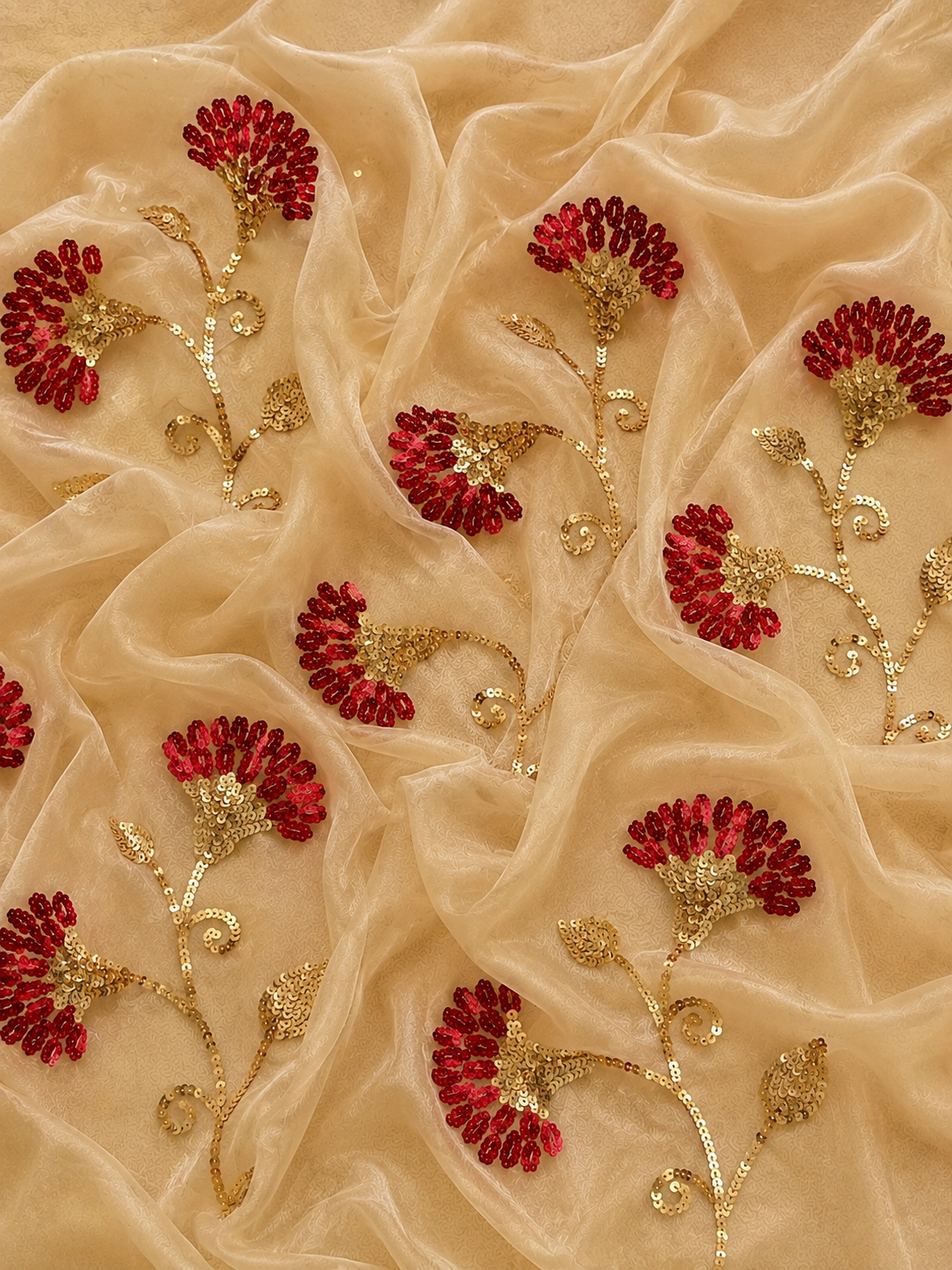 Soft Tissue Beige Saree