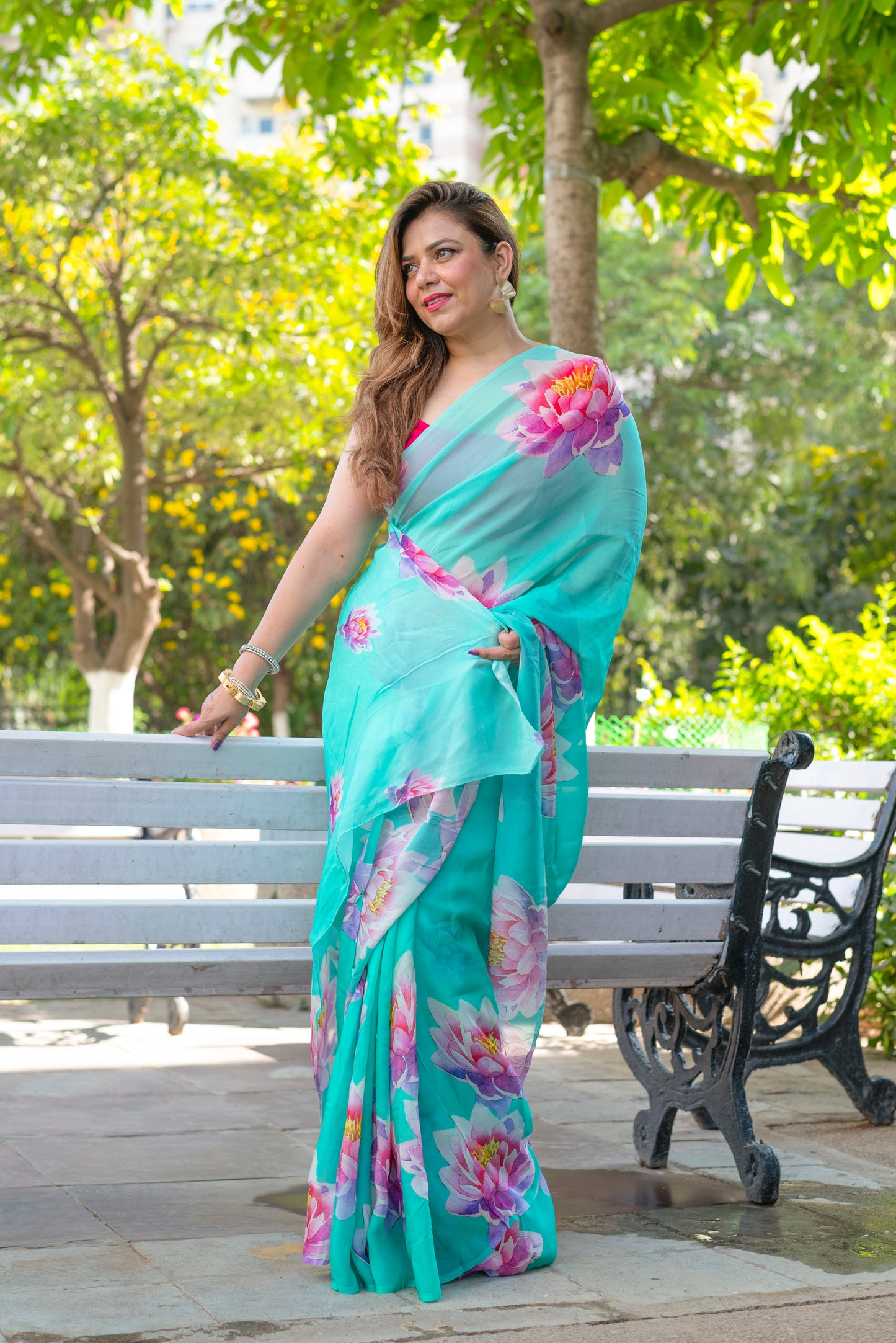 Lotus Glass Organza Saree