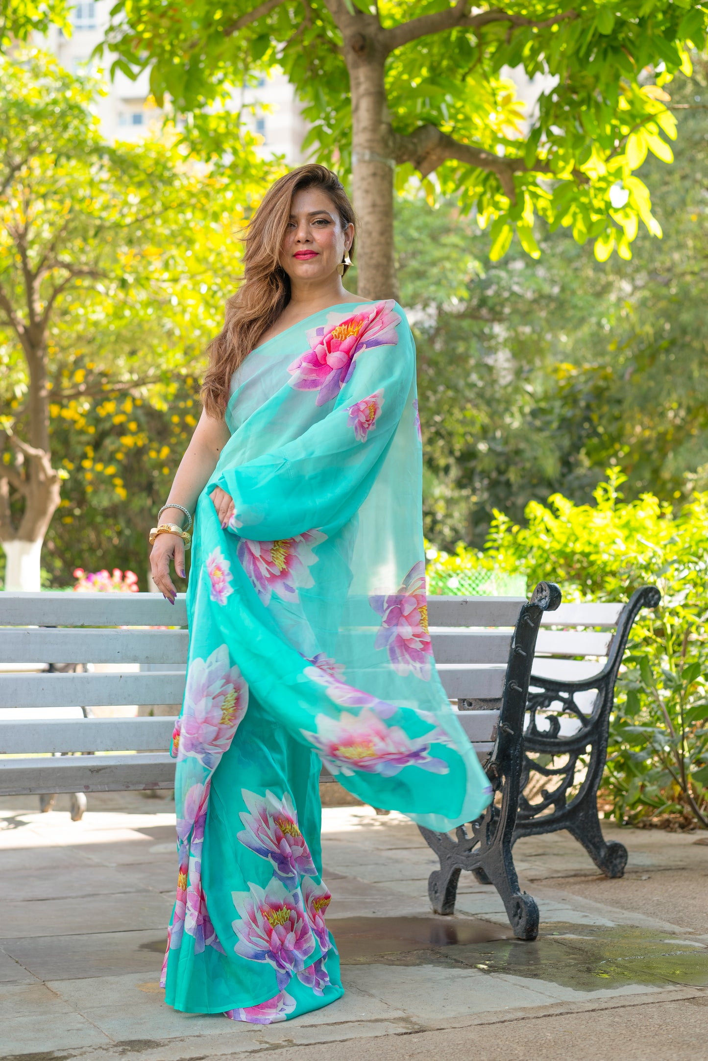 Lotus Glass Organza Saree