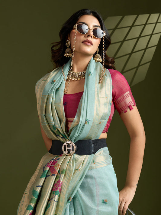 Chiku Muga Cotton Saree