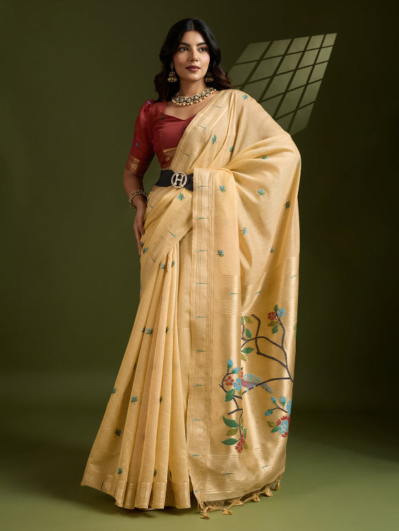 Chiku Muga Cotton Saree