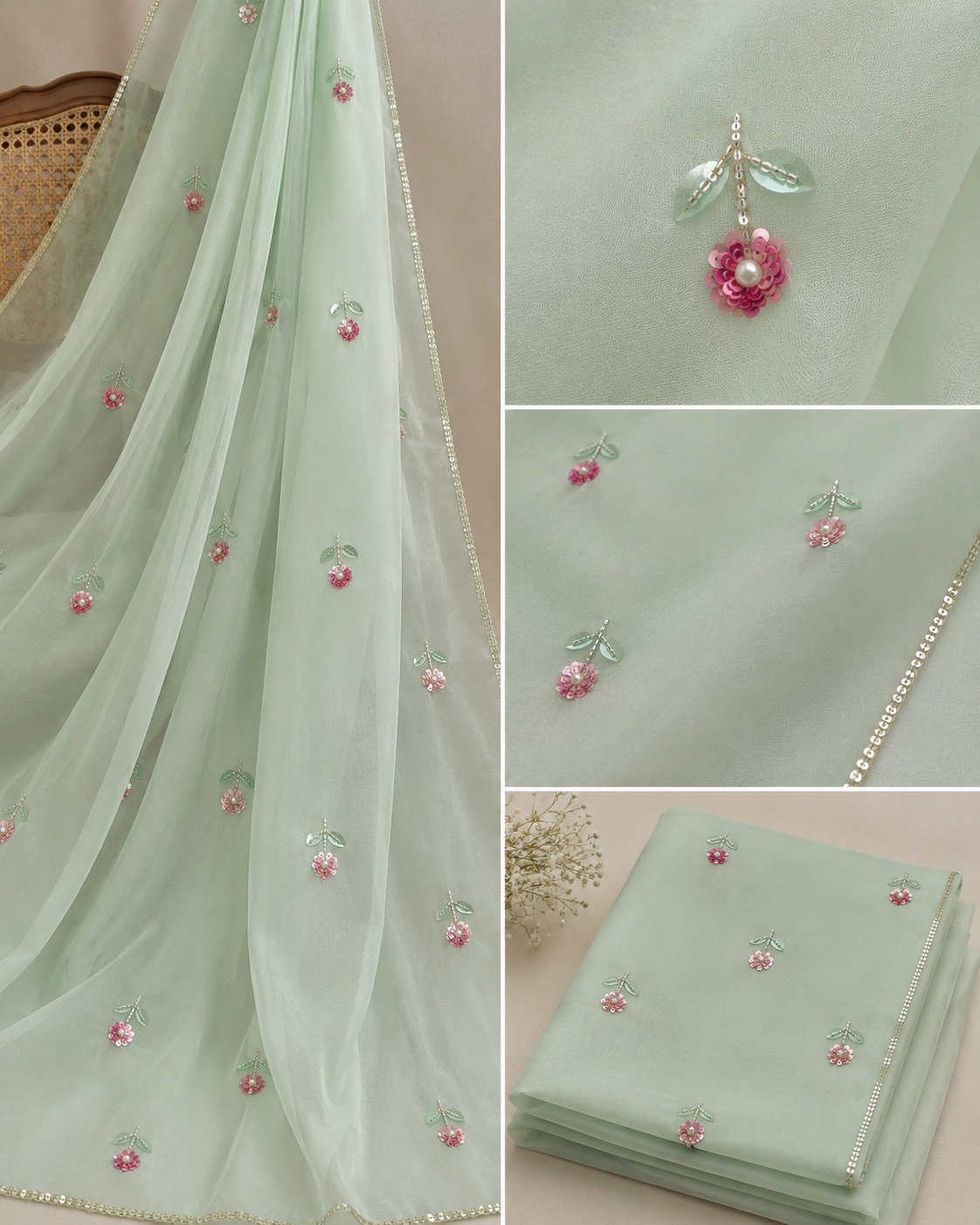 Mint Green Organza