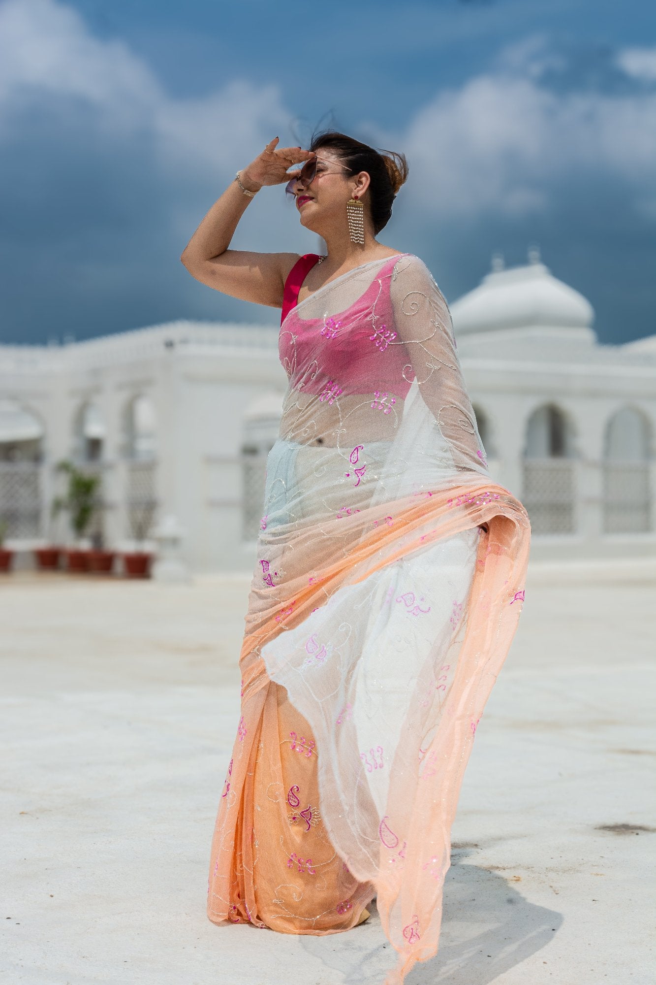 Unicorn Cutdana Pure Chiffon Saree