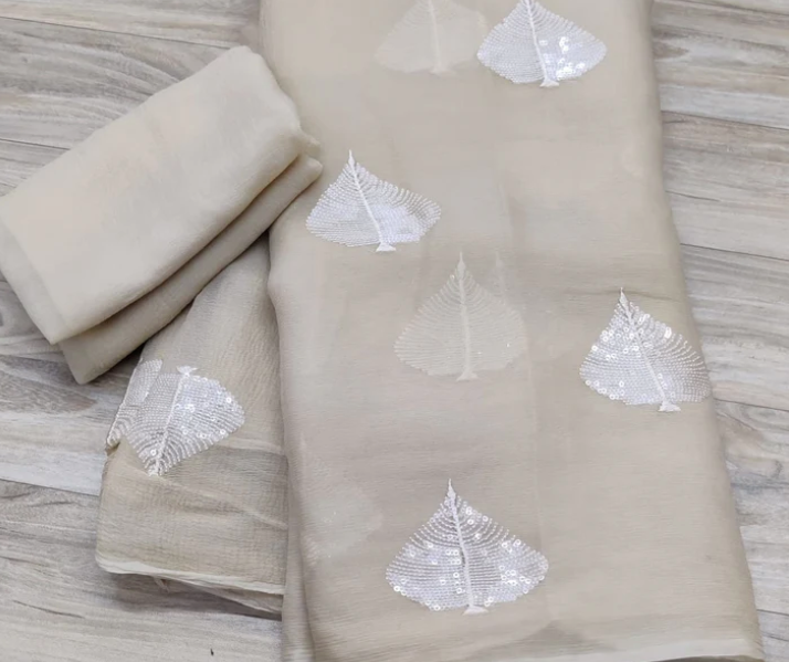 Paan Sequin Chiffon Saree