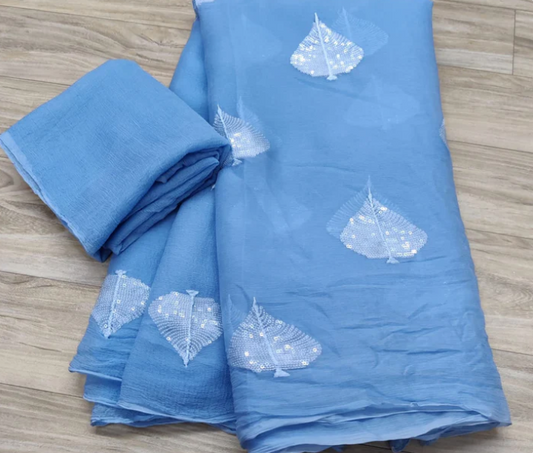 Paan Sequin Chiffon Saree
