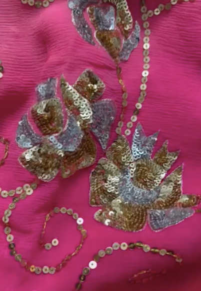 Bridal Sequin Chiffon Saree
