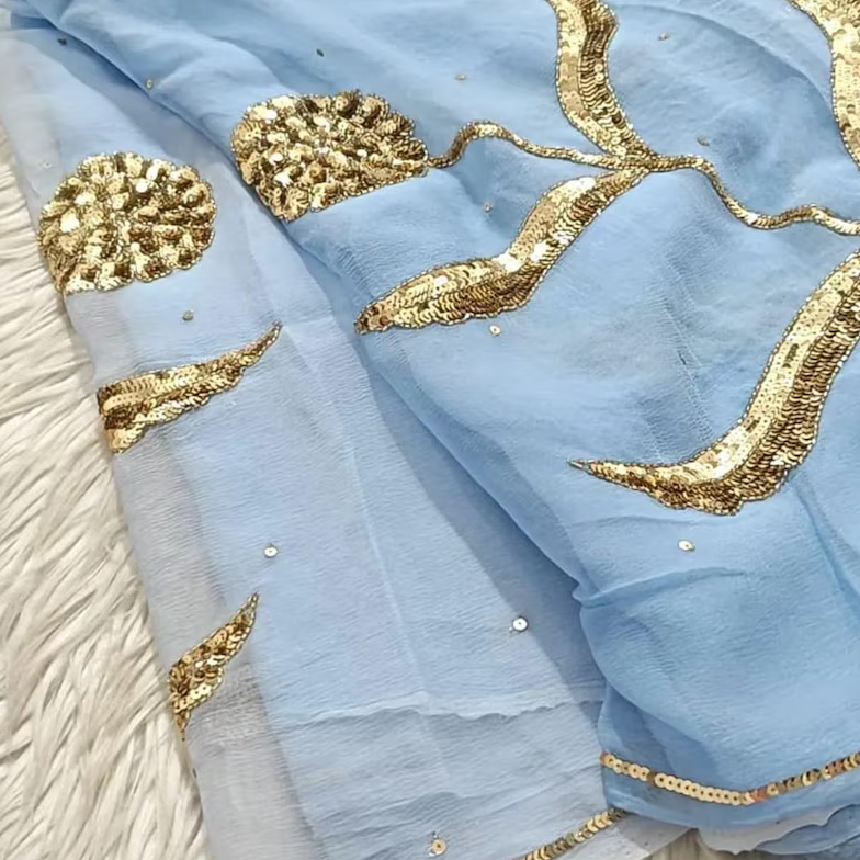 Gazal Sequin Chiffon Saree