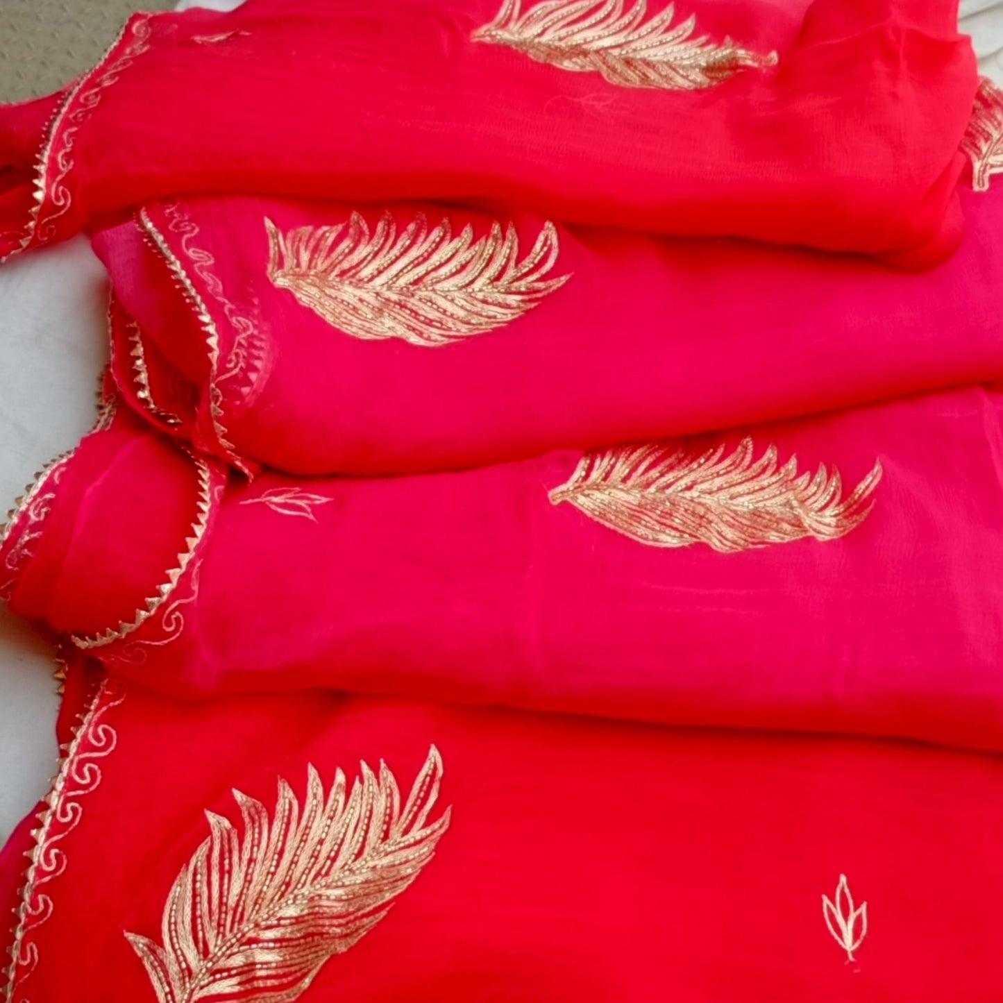 Bright Red Saree