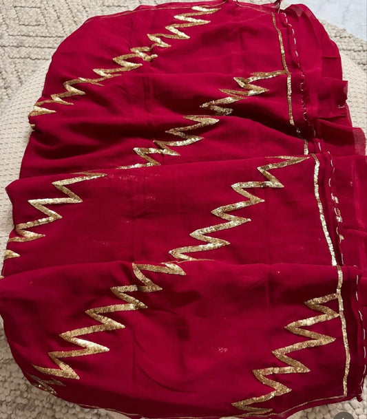Vedika Sequin Chiffon Saree
