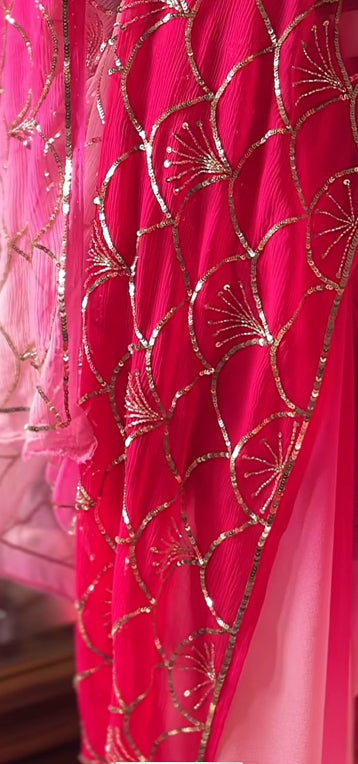 RimJhim Sequin Chiffon Saree