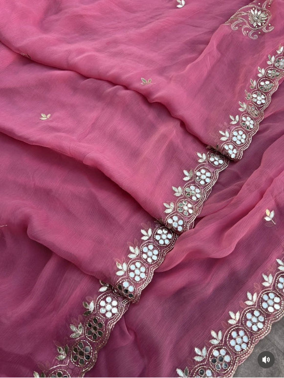 Naina Zari Aari Chiffon Saree