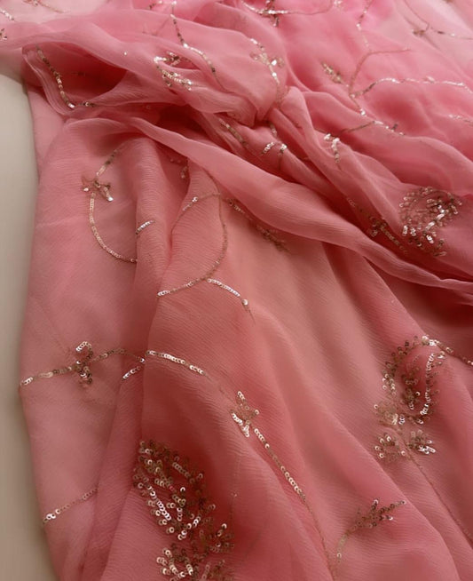 Mogra Sequins Chiffon Saree