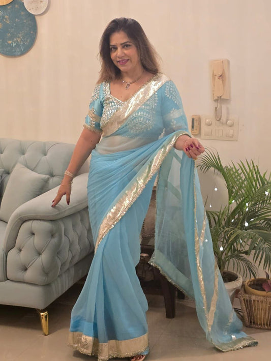 Ruhaniyat Gotta Chiffon Saree