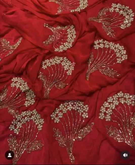 Phoolkari Cutdana Saree